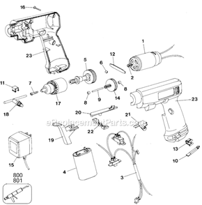 Page A Diagram and Parts List for 9045-1 Type 3 Black and Decker Electric Drill